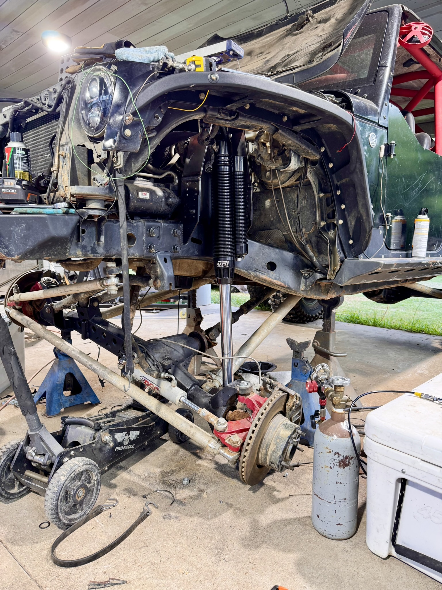 ORI mounted alongside the custom front suspension on Project Dynamite
